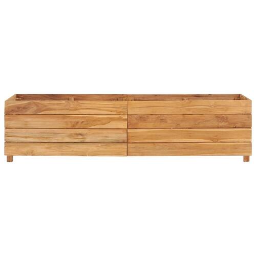 Hævet plantekasse 150x40x38 cm genanvendt teaktræ og stål