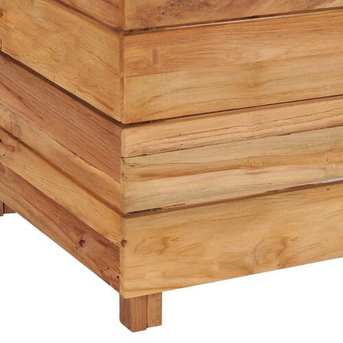 Hævet plantekasse 150x40x38 cm genanvendt teaktræ og stål