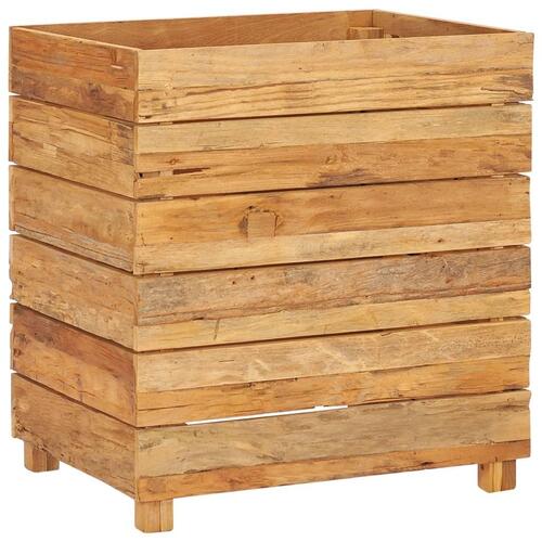 Hævet plantekasse 50x40x55 cm genanvendt teaktræ og stål