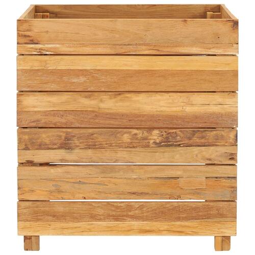 Hævet plantekasse 50x40x55 cm genanvendt teaktræ og stål