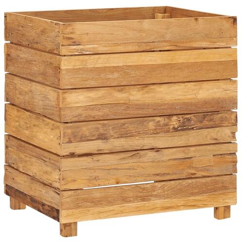 Hævet plantekasse 50x40x55 cm genanvendt teaktræ og stål