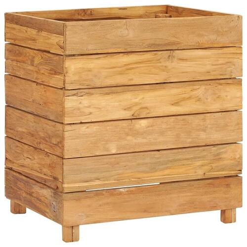 Hævet plantekasse 50x40x55 cm genanvendt teaktræ og stål