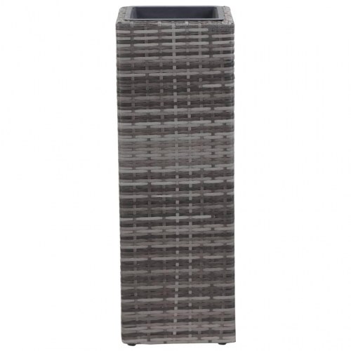 Hævet plantekasse 28x28x80 cm polyrattan grå