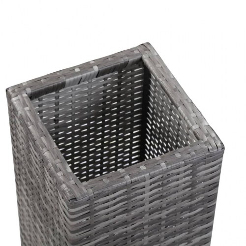 Hævet plantekasse 28x28x80 cm polyrattan grå