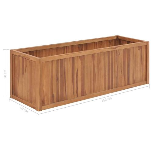 Hævet plantekasse 150x50x50 cm massivt teaktræ