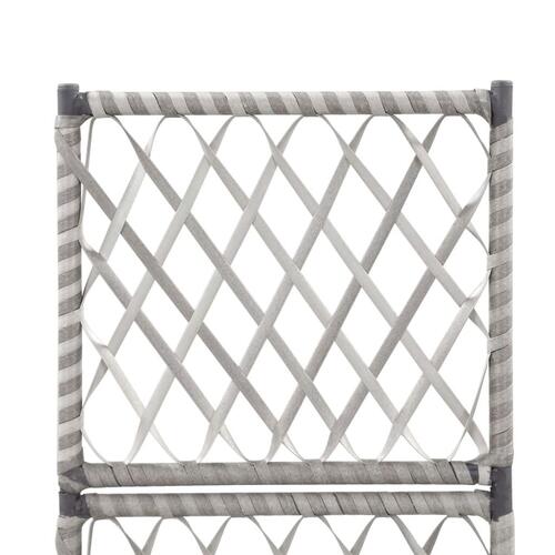 Espalier med hævet plantekasse 30x30x107 cm polyrattan grå