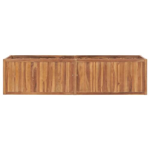Hævet plantekasse 200x50x50 cm massivt teaktræ