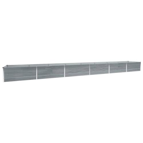 Hævet plantekasse 600x80x45 cm galvaniseret stål grå
