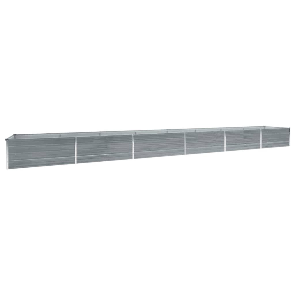Hævet plantekasse 600x80x45 cm galvaniseret stål grå