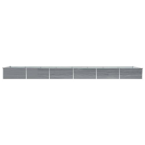 Hævet plantekasse 600x80x45 cm galvaniseret stål grå