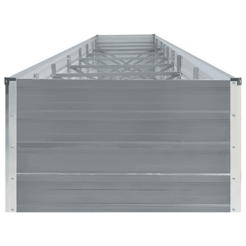 Hævet plantekasse 600x80x45 cm galvaniseret stål grå