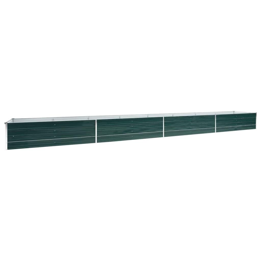 Hævet plantekasse 600x80x45 cm galvaniseret stål grøn