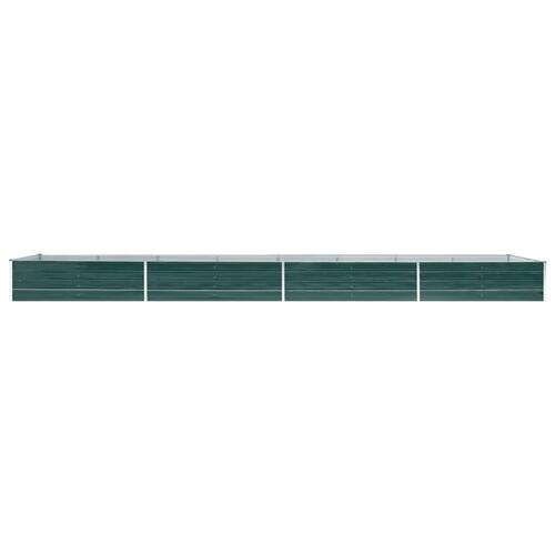 Hævet plantekasse 600x80x45 cm galvaniseret stål grøn