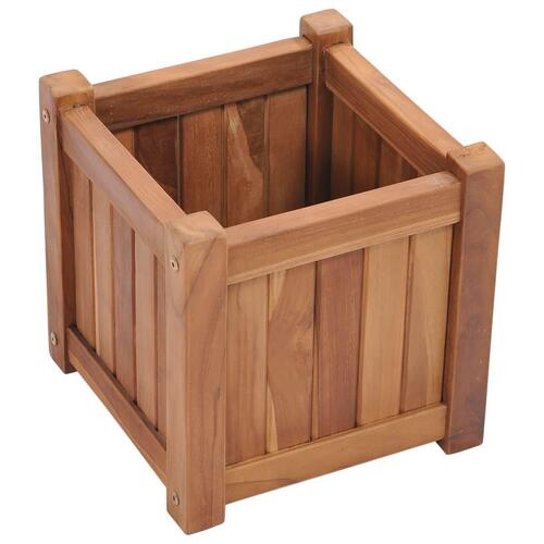 Hævet plantekasse 30x30x30 cm massivt teaktræ