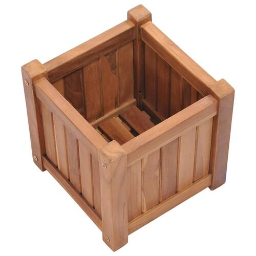 Hævet plantekasse 30x30x30 cm massivt teaktræ