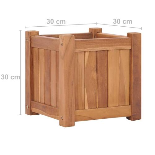 Hævet plantekasse 30x30x30 cm massivt teaktræ