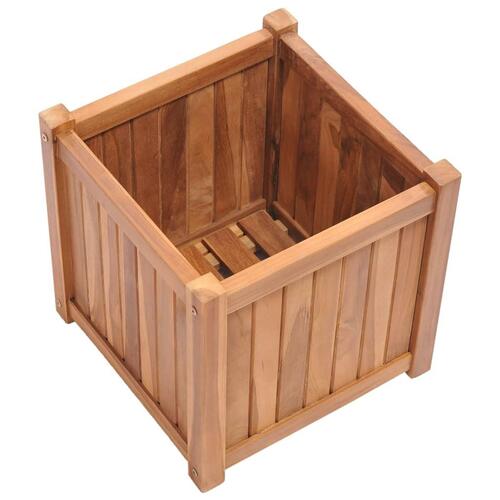 Hævet plantekasse 40x40x40 cm massivt teaktræ