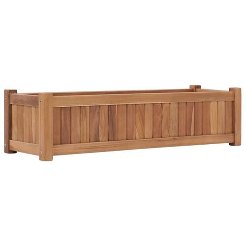 Hævet plantekasse 100x30x25 cm massivt teaktræ