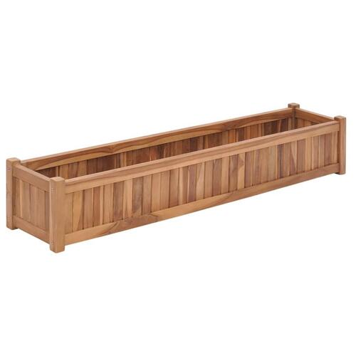Hævet plantekasse 150x30x25 cm massivt teaktræ