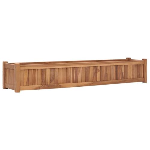 Hævet plantekasse 150x30x25 cm massivt teaktræ
