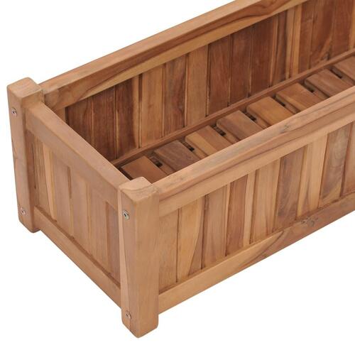 Hævet plantekasse 150x30x25 cm massivt teaktræ