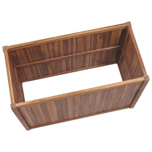 Hævet plantekasse 100x50x50 cm massivt teaktræ