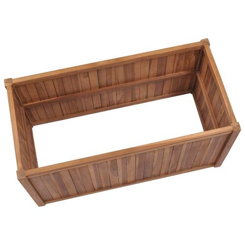 Hævet plantekasse 100x50x70 cm massivt teaktræ