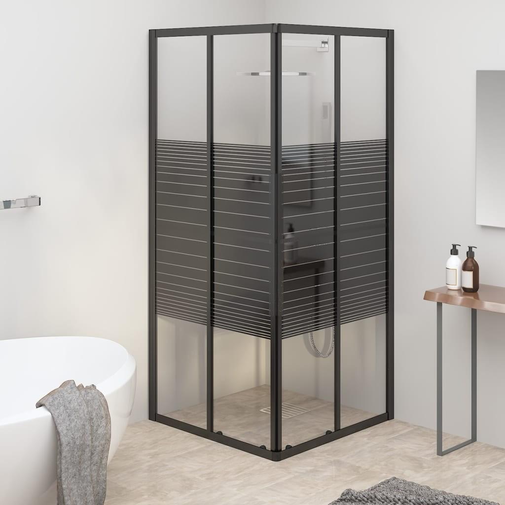 Brusekabine 70x70x180 cm sikkerhedsglas stribet sort