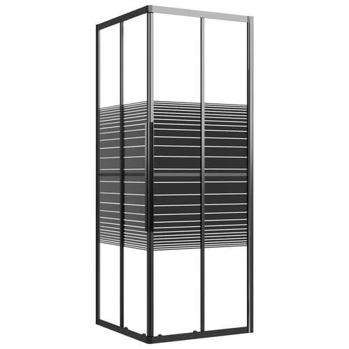 Brusekabine 80x80x180 cm sikkerhedsglas stribet sort