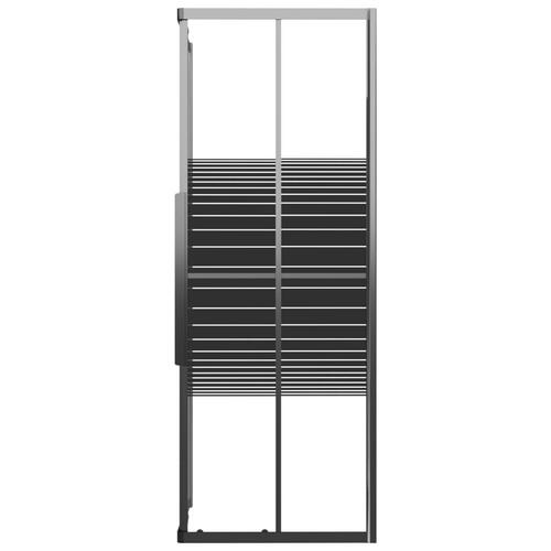 Brusekabine 80x80x180 cm sikkerhedsglas stribet sort