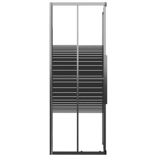 Brusekabine 80x80x180 cm sikkerhedsglas stribet sort