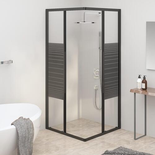 Brusekabine 80x80x180 cm sikkerhedsglas stribet sort