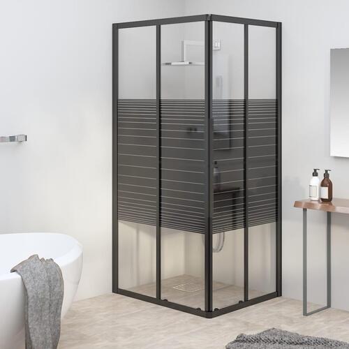 Brusekabine 90x70x180 cm sikkerhedsglas stribet sort