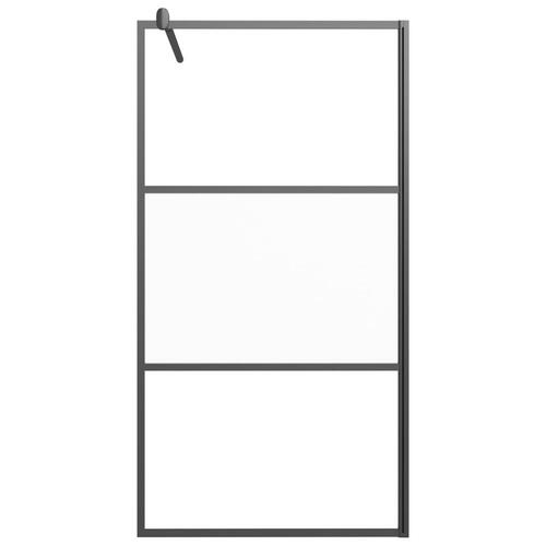 Brusevæg 115x195 cm halvmatteret sikkerhedsglas sort