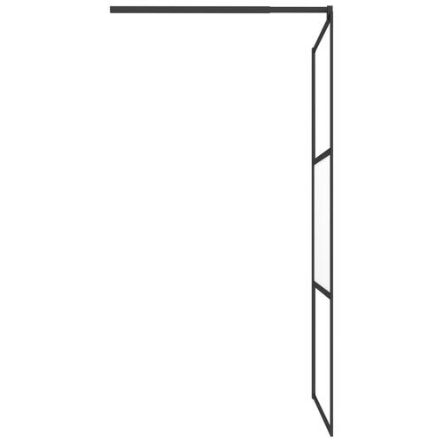 Brusevæg 115x195 cm halvmatteret sikkerhedsglas sort