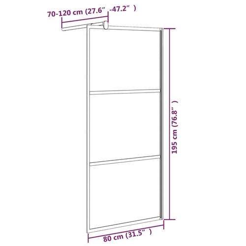 Brusevæg 80x195 cm sikkerhedsglas med stendesign sort