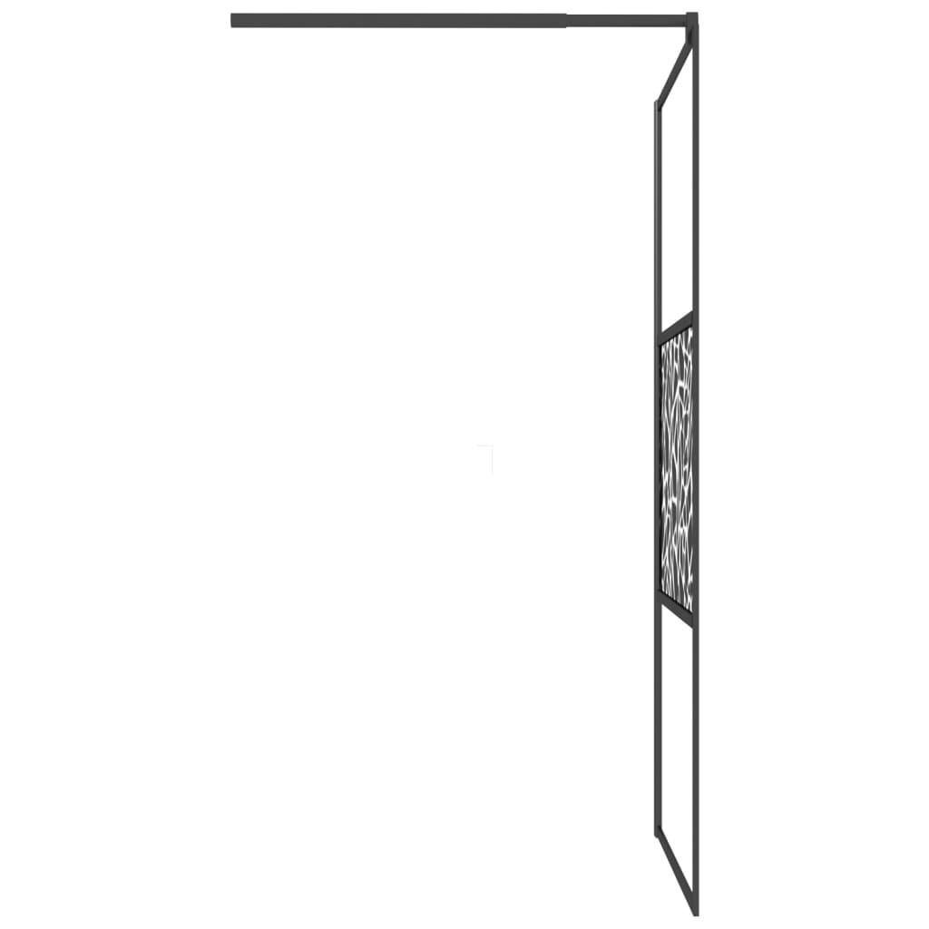 Brusevæg 115x195 cm sikkerhedsglas med stendesign sort