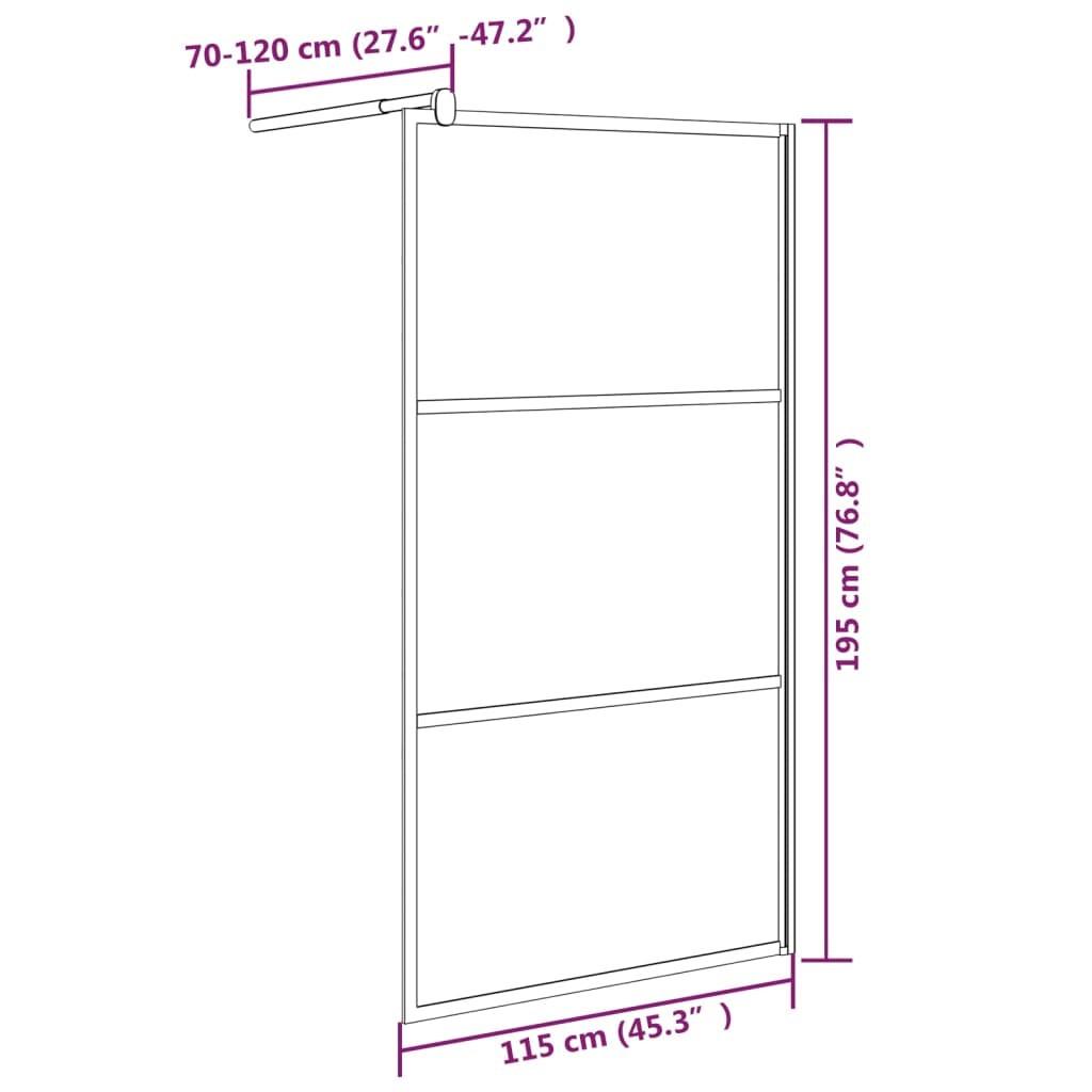 Brusevæg 115x195 cm sikkerhedsglas med stendesign sort