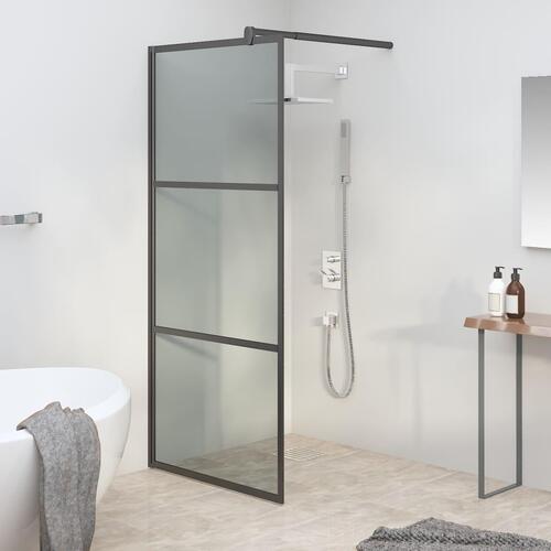 Brusevæg 80x195 cm mørkt sikkerhedsglas sort
