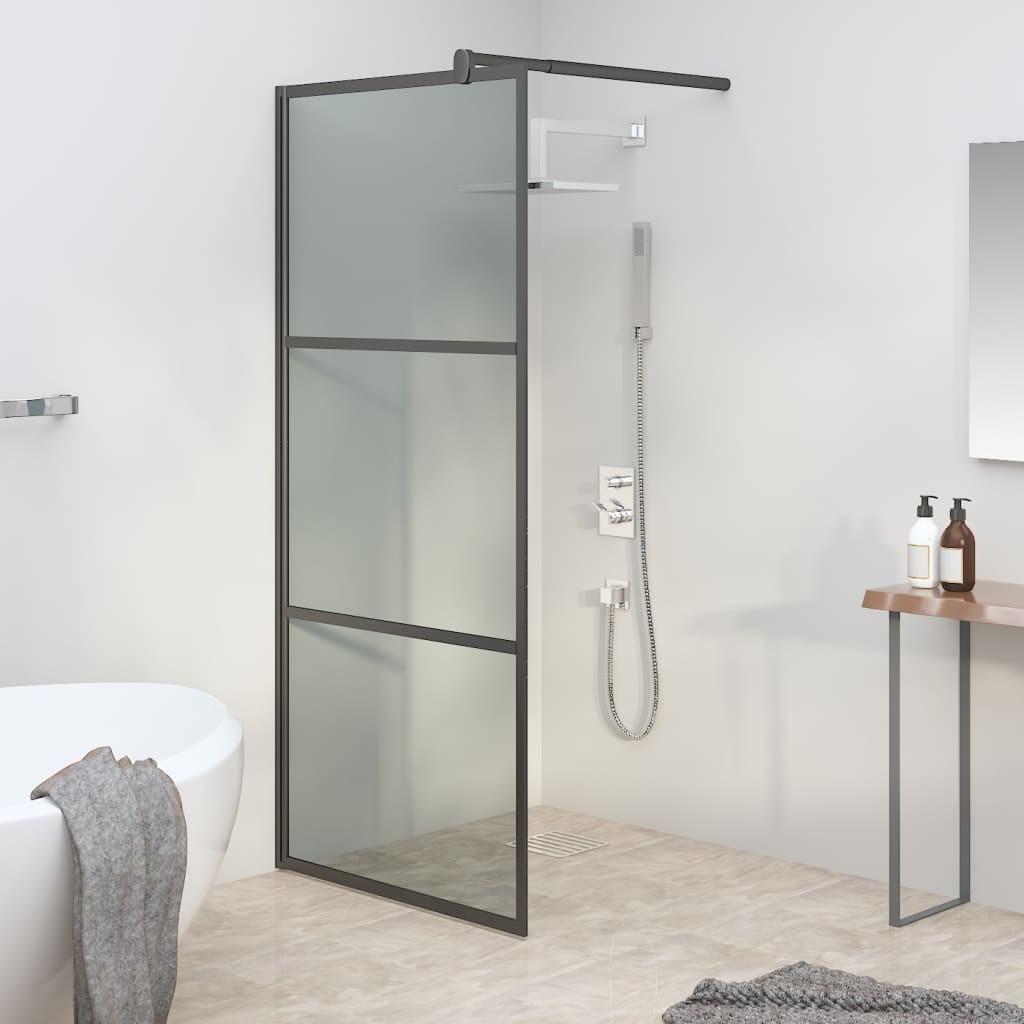 Brusevæg 80x195 cm mørkt sikkerhedsglas sort