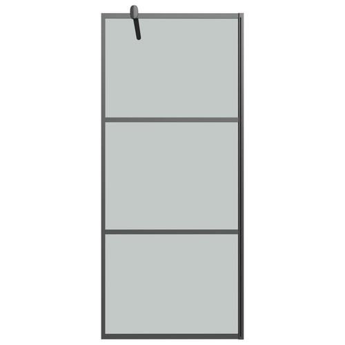 Brusevæg 90x195 cm mørkt sikkerhedsglas sort