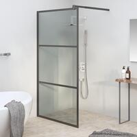 Brusevæg 100x195 cm mørkt sikkerhedsglas sort