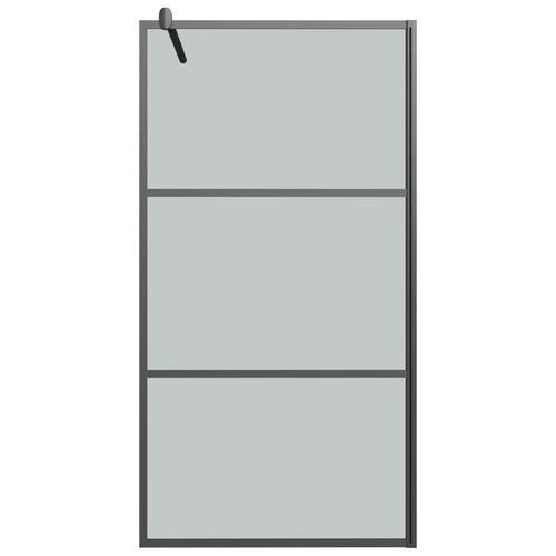 Brusevæg 100x195 cm mørkt sikkerhedsglas sort