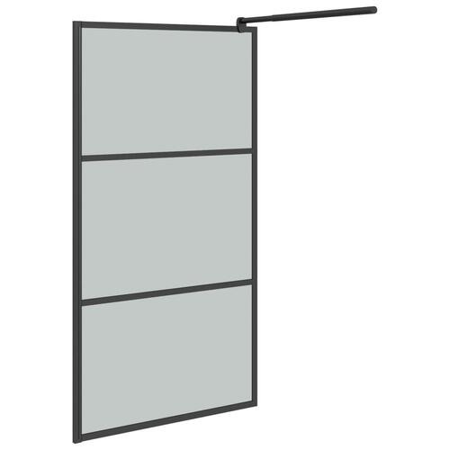 Brusevæg 100x195 cm mørkt sikkerhedsglas sort