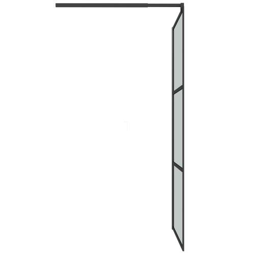 Brusevæg 100x195 cm mørkt sikkerhedsglas sort