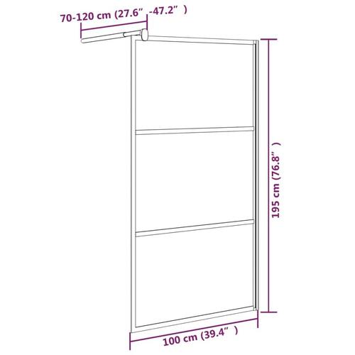 Brusevæg 100x195 cm mørkt sikkerhedsglas sort