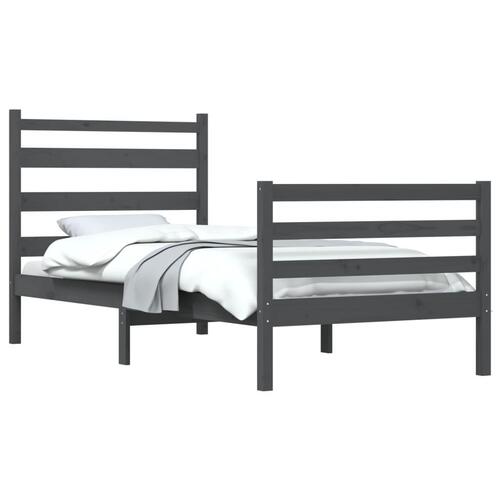 Sengeramme 90x200 cm massivt fyrretræ grå