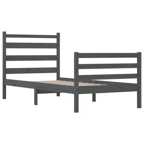 Sengeramme 90x200 cm massivt fyrretræ grå