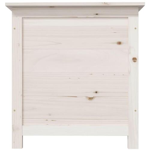 Udendørs hyndeboks 50x50x56 cm massivt fyrretræ hvid