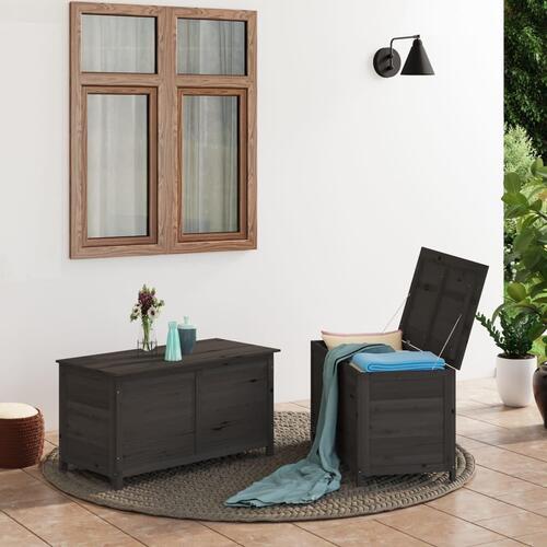 Udendørs hyndeboks 100x50x56 cm massivt fyrretræ antracitgrå